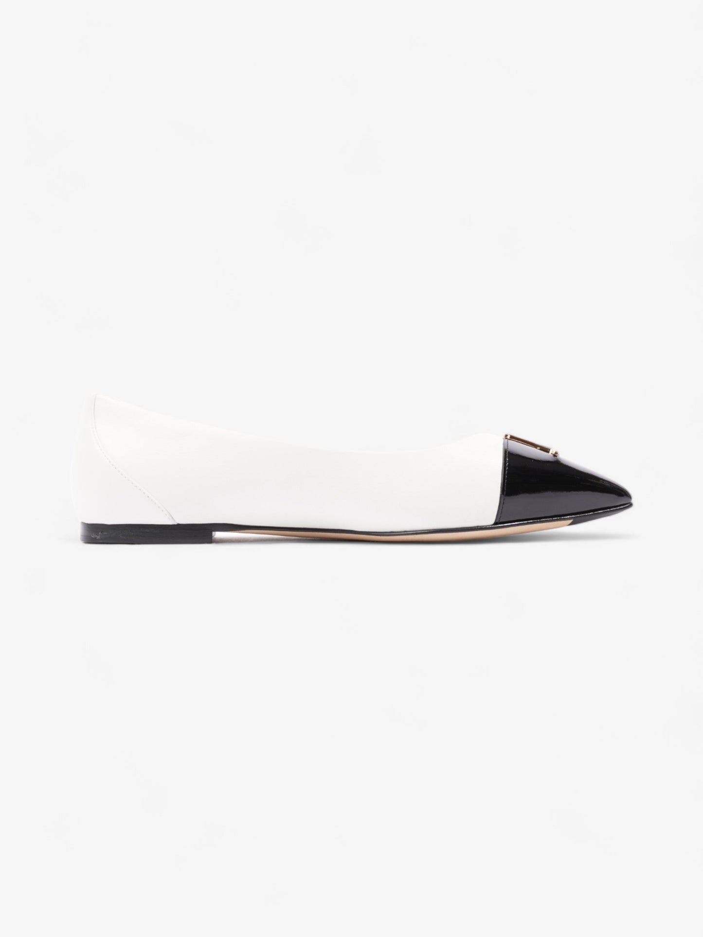Louis Vuitton Capucine Flat White / Black Leather EU 36.5 UK 3.5