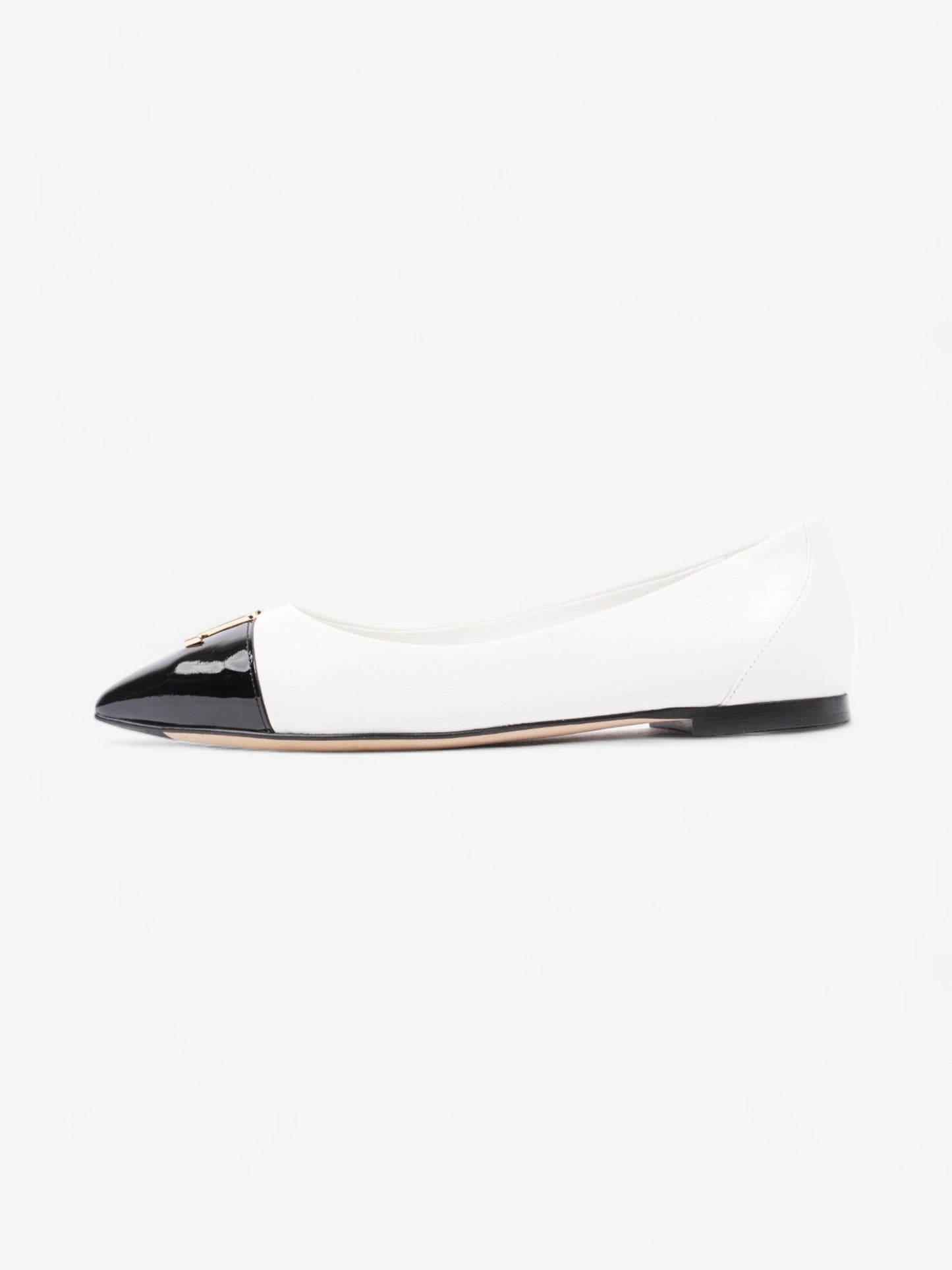 Louis Vuitton Capucine Flat White / Black Leather EU 36.5 UK 3.5