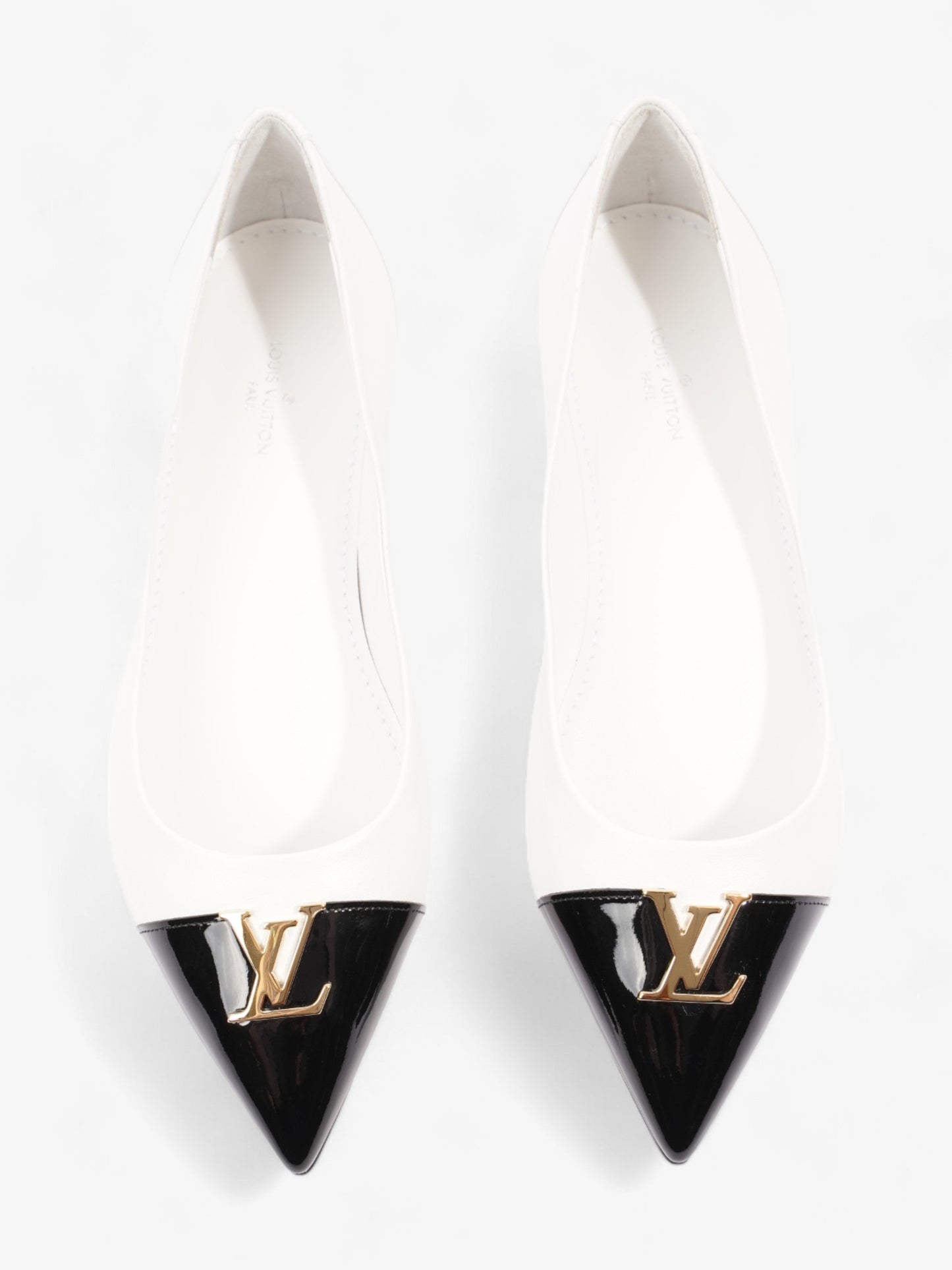 Louis Vuitton Capucine Flat White / Black Leather EU 36.5 UK 3.5