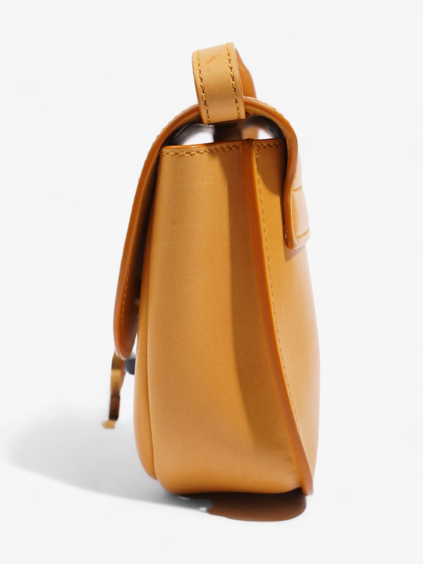 Saint Laurent Kaia Satchel Mustard Yellow Leather Small