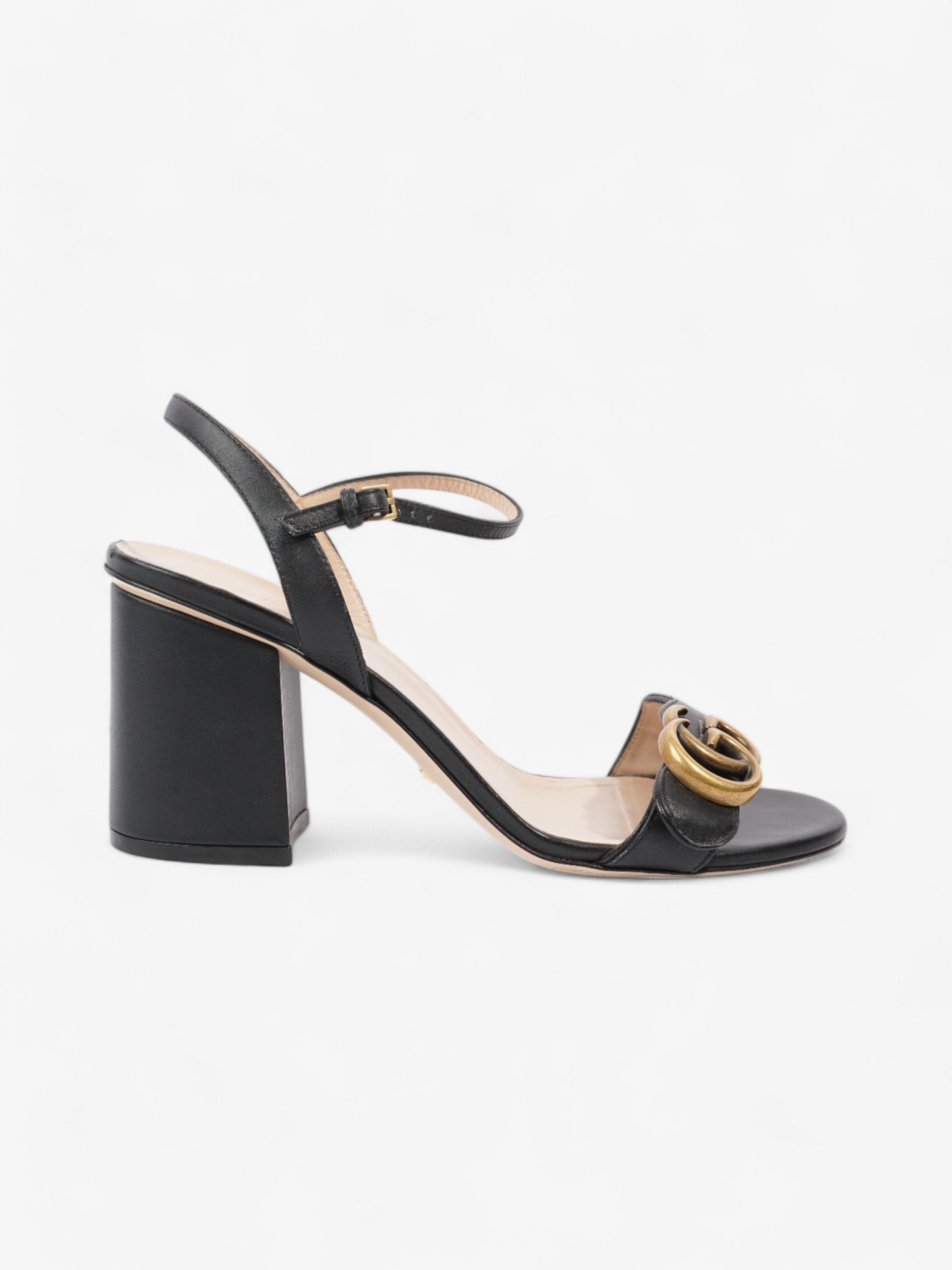Gucci GG Marmont Sandals 70 Black Leather EU 37 UK 4