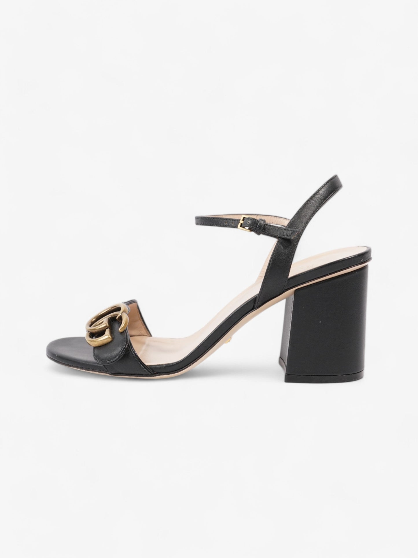 Gucci GG Marmont Sandals 70 Black Leather EU 37 UK 4