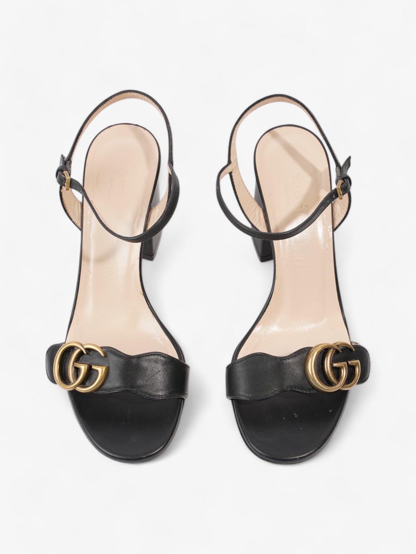 Gucci GG Marmont Sandals 70 Black Leather EU 37 UK 4