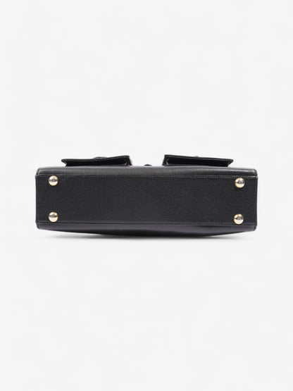 Saint Laurent Vintage Top Handle Black Grained Leather