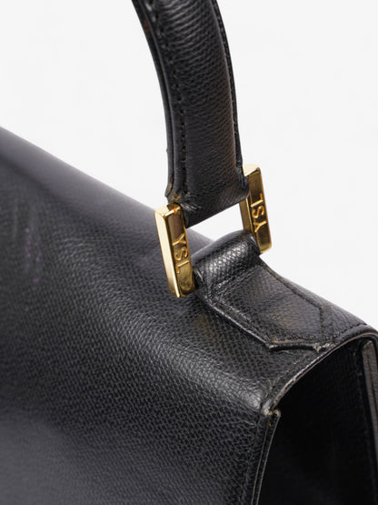 Saint Laurent Vintage Top Handle Black Grained Leather