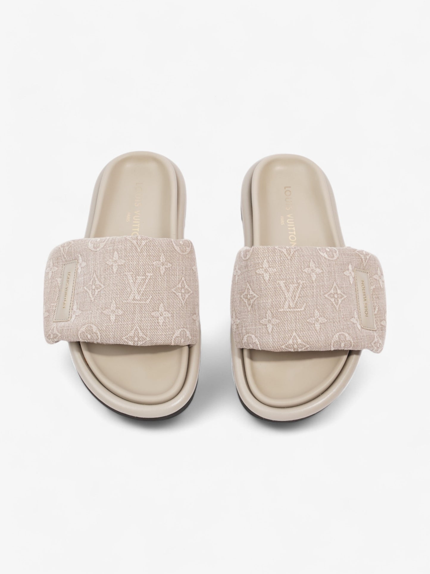 Louis Vuitton Pool Pillow Flat Comfort Mules Beige  Fabric EU 38 UK 5
