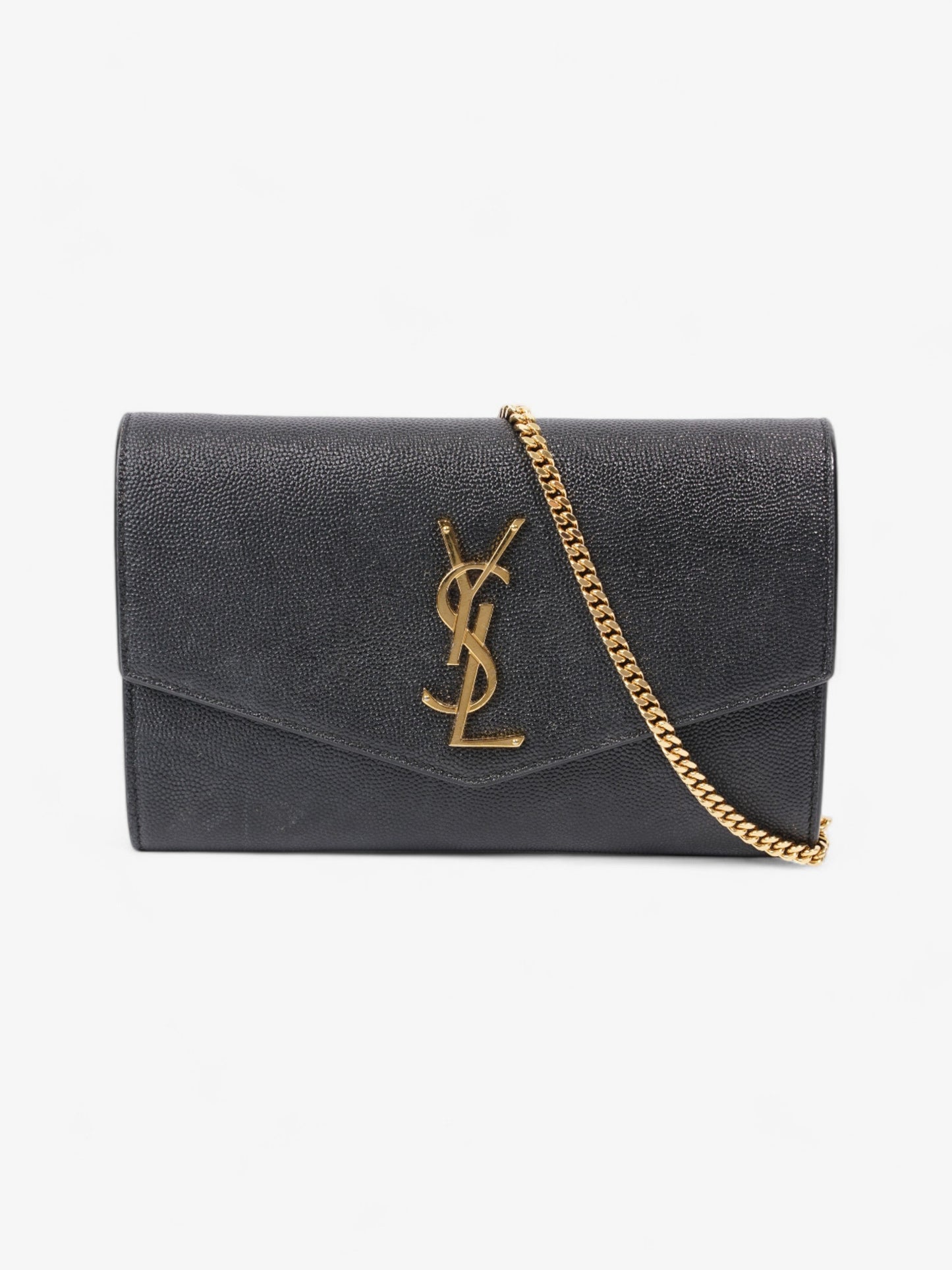 Saint Laurent Envelope Black Grained Leather