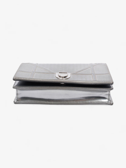 Christian Dior Diorama Wallet On Chain Silver Patent Leather