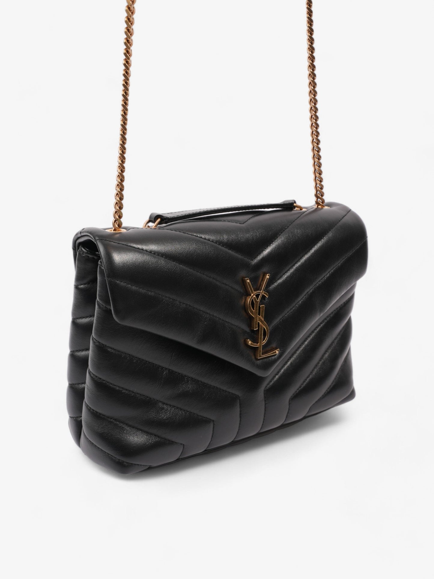 Saint Laurent LouLou Black Matelasse Leather Medium