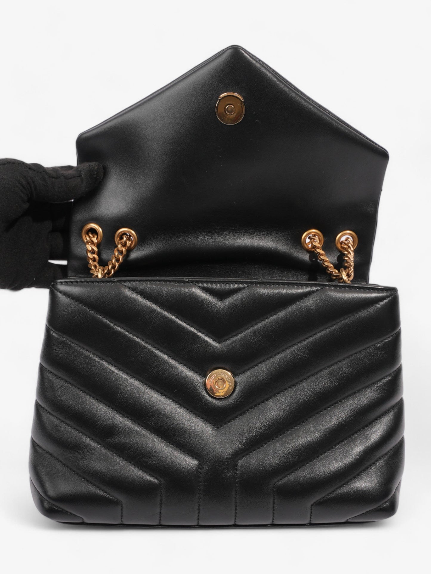 Saint Laurent LouLou Black Matelasse Leather Medium