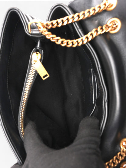 Saint Laurent LouLou Black Matelasse Leather Medium