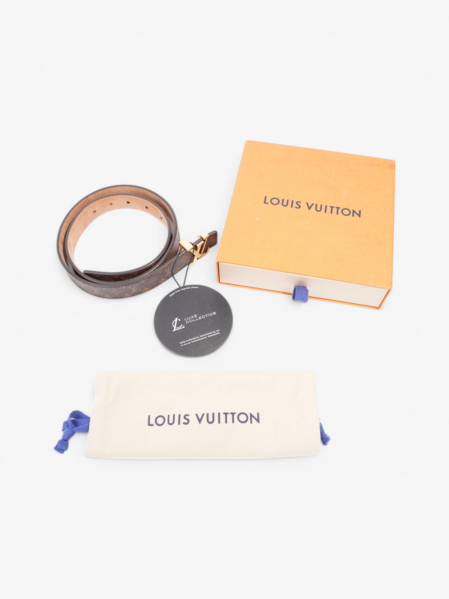 Louis Vuitton LV Initials Belt Monogram / Gold Leather 75cm / 30"