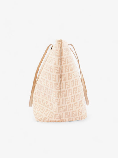 Fendi Zucchino Tote Peach Canvas