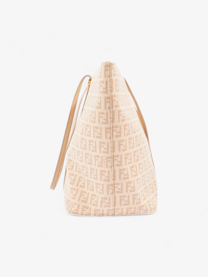 Fendi Zucchino Tote Peach Canvas