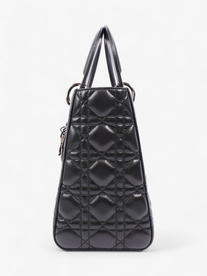Christian Dior Lady Dior Black Lambskin Leather Medium