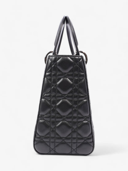 Christian Dior Lady Dior Black Lambskin Leather Medium
