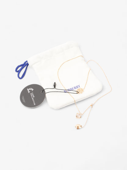 Burberry Shield Pendant Necklace Gold Gold Plated