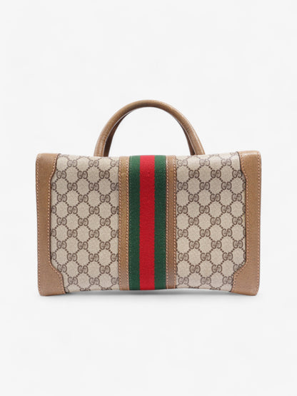 Gucci Hard Train Vanity Case GG Supreme / Brown / Green Coated Canvas