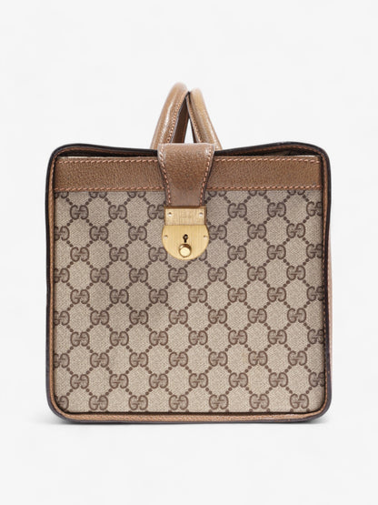 Gucci Hard Train Vanity Case GG Supreme / Brown / Green Coated Canvas