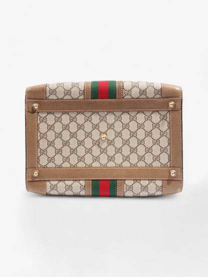 Gucci Hard Train Vanity Case GG Supreme / Brown / Green Coated Canvas