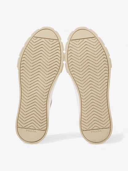 Prada Gabardine Triangle White / Beige Canvas EU 39.5 UK 6.5