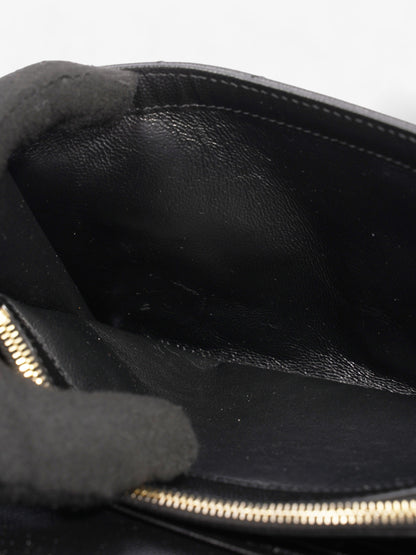 Saint Laurent Quilted Envelope Clutch Black Grained Leather