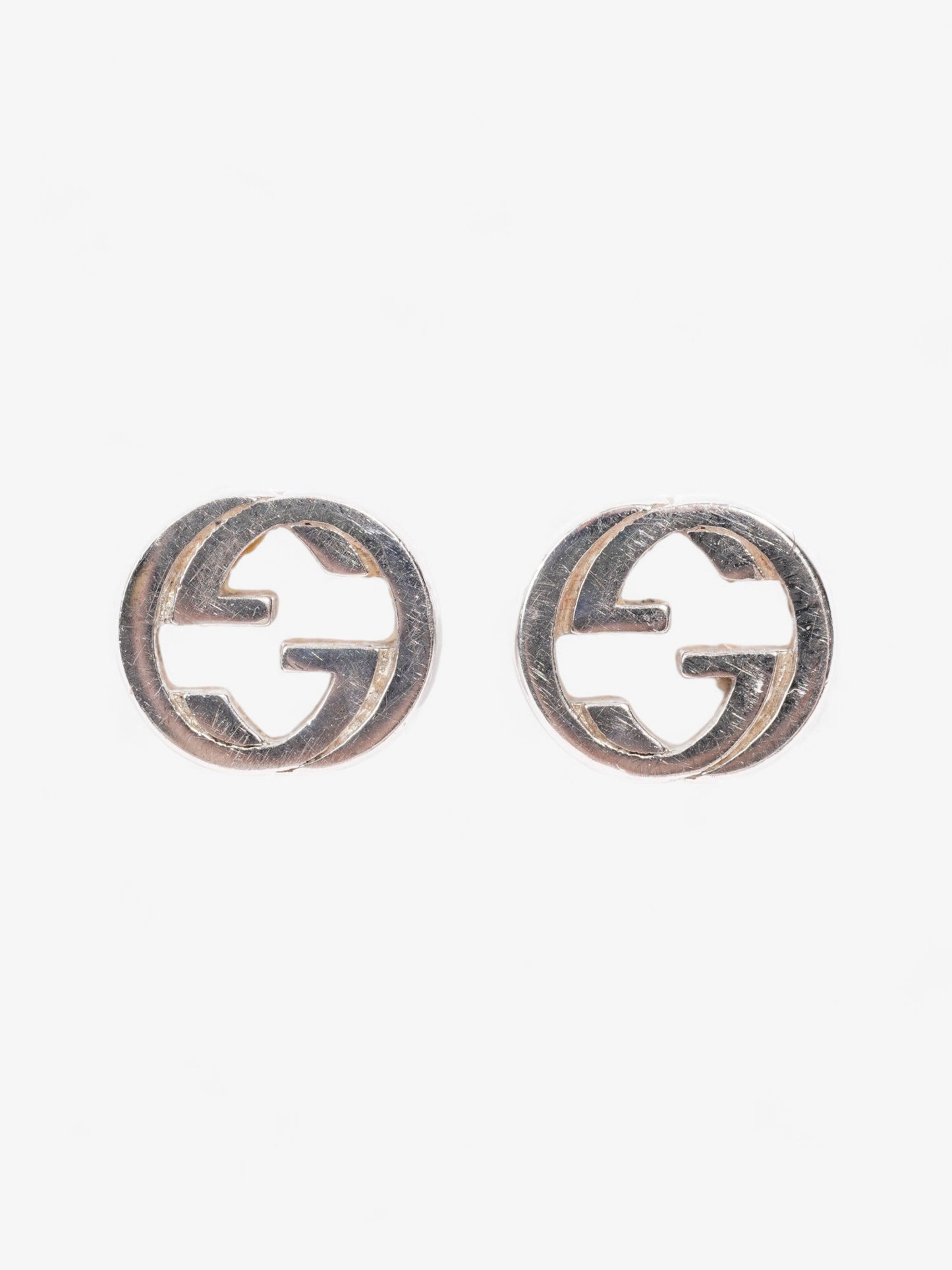 Gucci Interlocking G Earrings Silver Silver Sterling