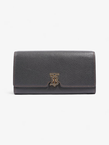 Burberry TB Continental Wallet Black / Gold Grained Leather