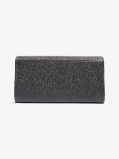 Burberry TB Continental Wallet Black / Gold Grained Leather
