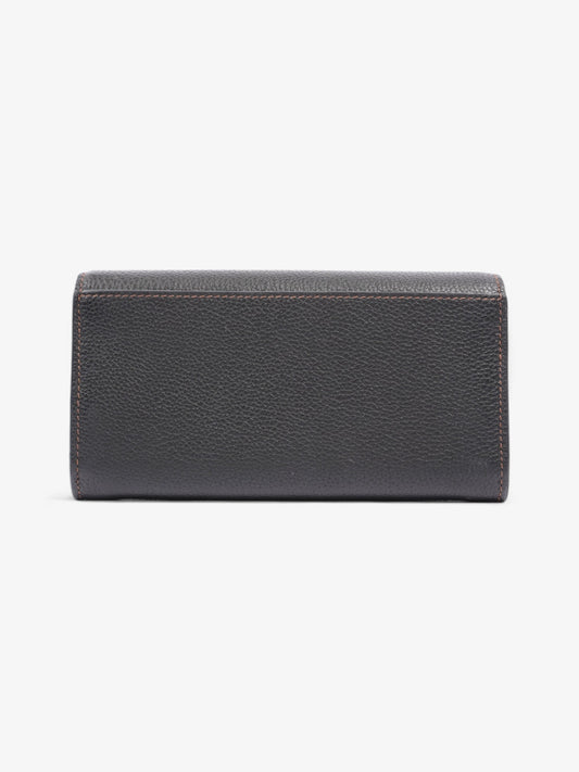 Burberry TB Continental Wallet Black / Gold Grained Leather