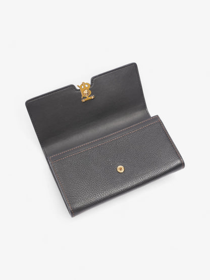 Burberry TB Continental Wallet Black / Gold Grained Leather