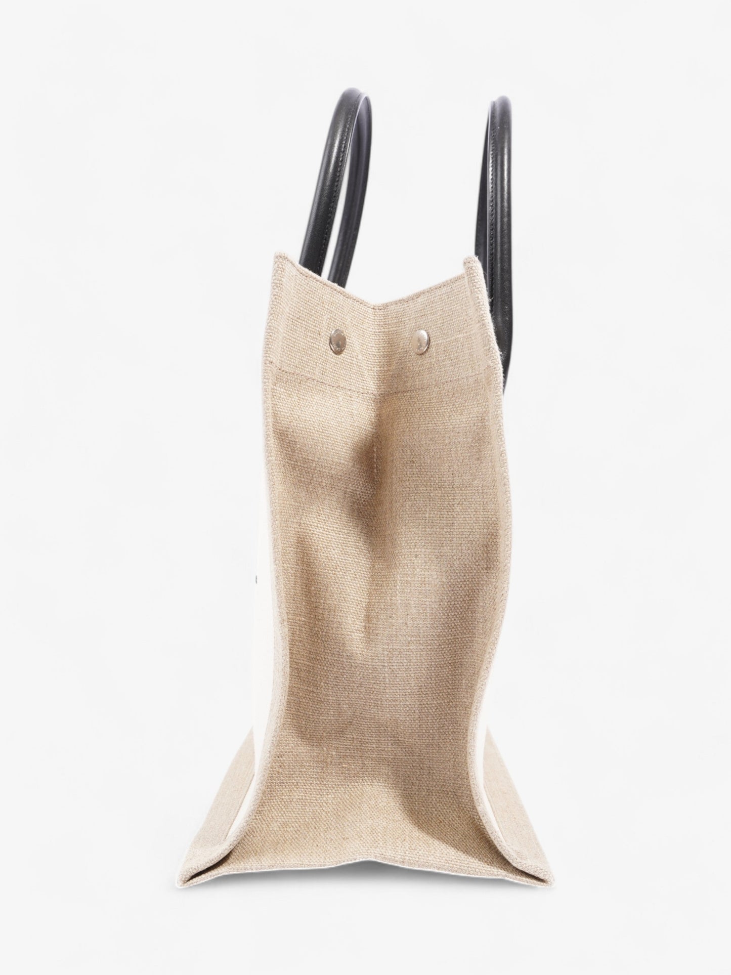 Saint Laurent Rive Gauche Tote Greige / Black Canvas Small