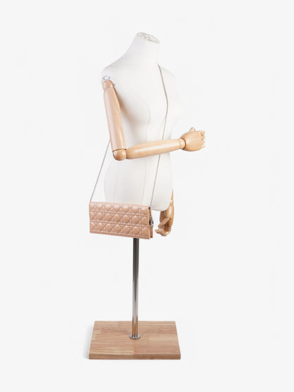 Christian Dior Lady Dior Clutch Pink Nude Patent Leather