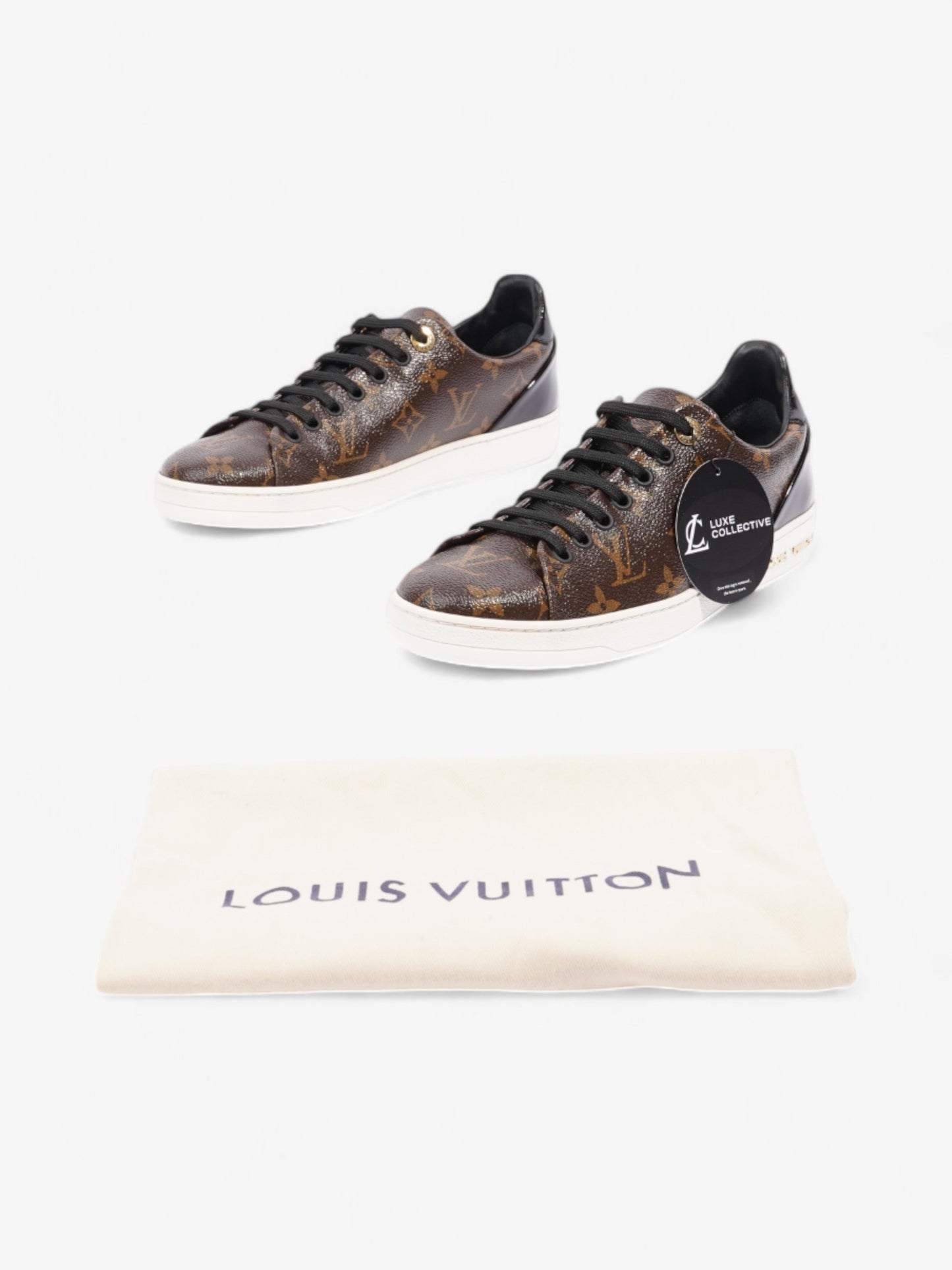 Louis Vuitton Frontrow Sneakers Brown Monogram / Black Coated Canvas EU 37.5 UK 4.5