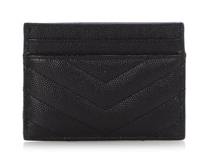 Saint Laurent Black Matelassé Cassandre Card Holder