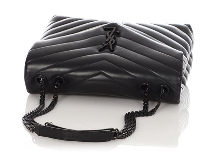Saint Laurent Medium So Black Matelassé Calfskin Loulou