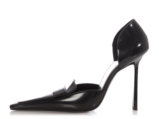 Saint Laurent Black D'Orsay Loafer Pumps