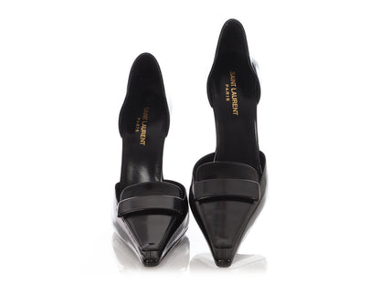 Saint Laurent Black D'Orsay Loafer Pumps