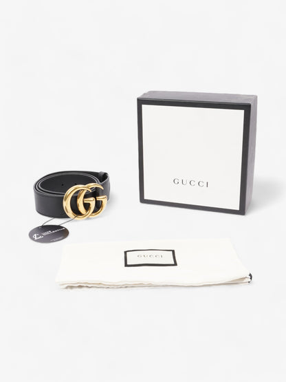 Gucci GG Marmont 2015 Re-Edition Wide Belt Black / Gold Leather 85cm / 34"