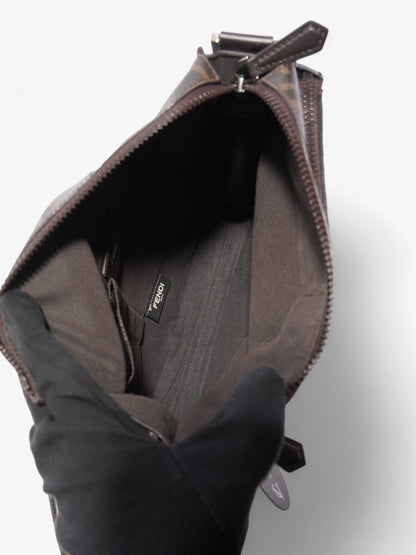 Fendi Zucca Shoulder Bag Brown Canvas