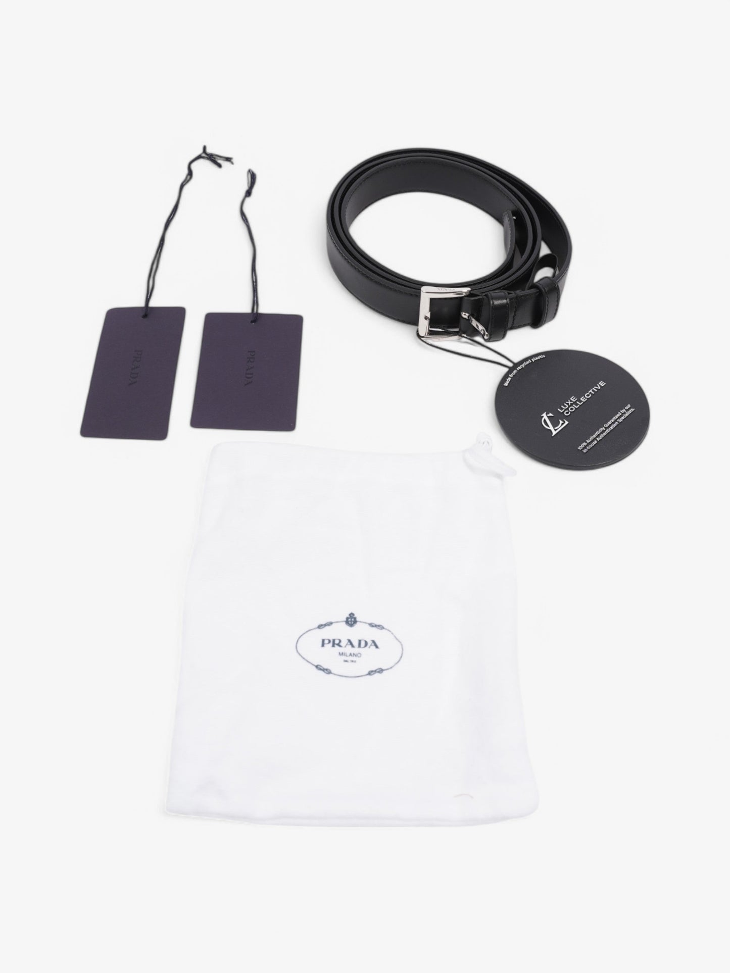 Prada Prada Leather Belt Cinture Black Leather
