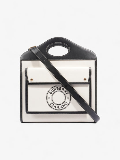 Burberry Pocket Crossbody Cream / Black Canvas