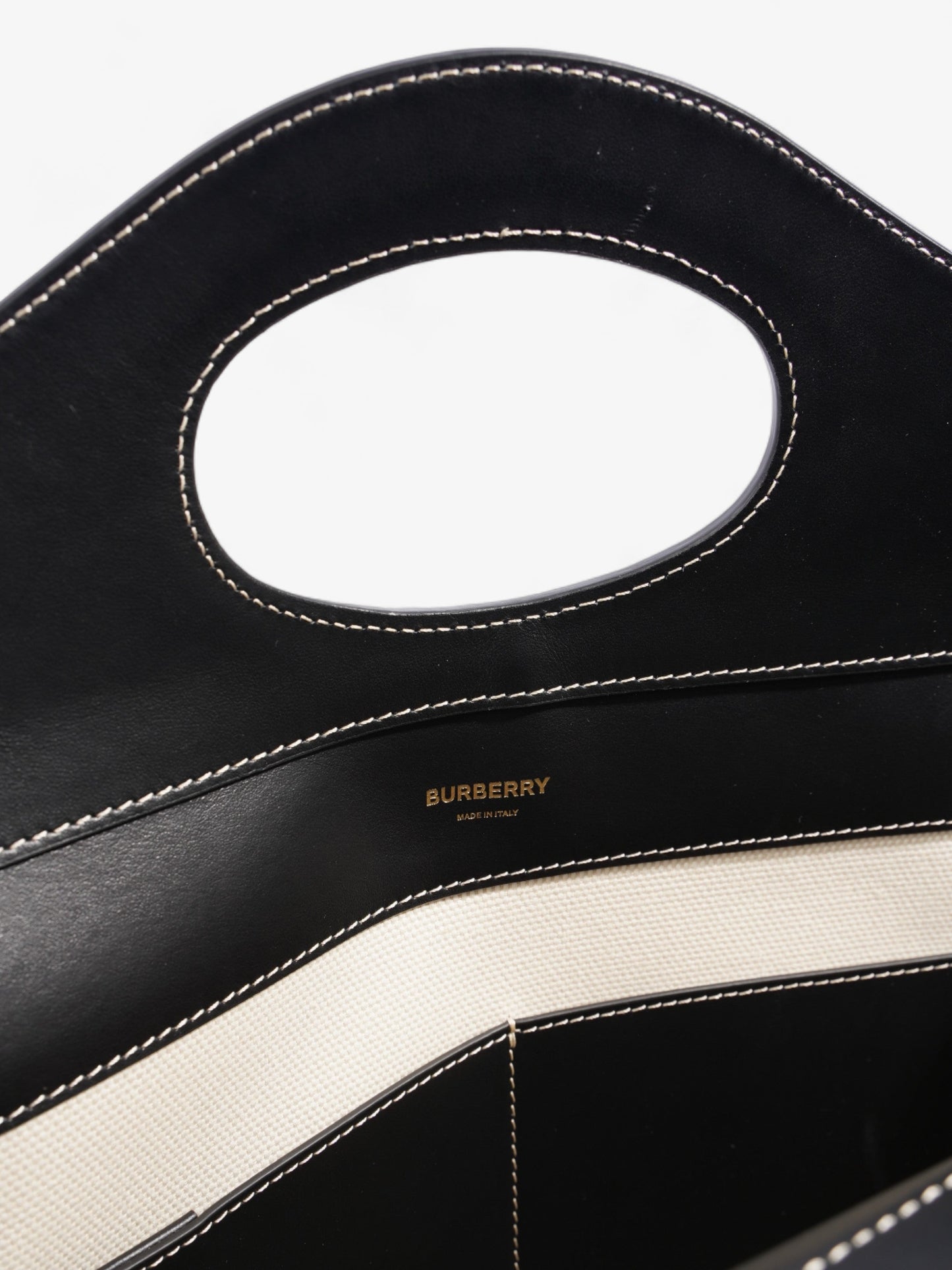 Burberry Pocket Crossbody Cream / Black Canvas
