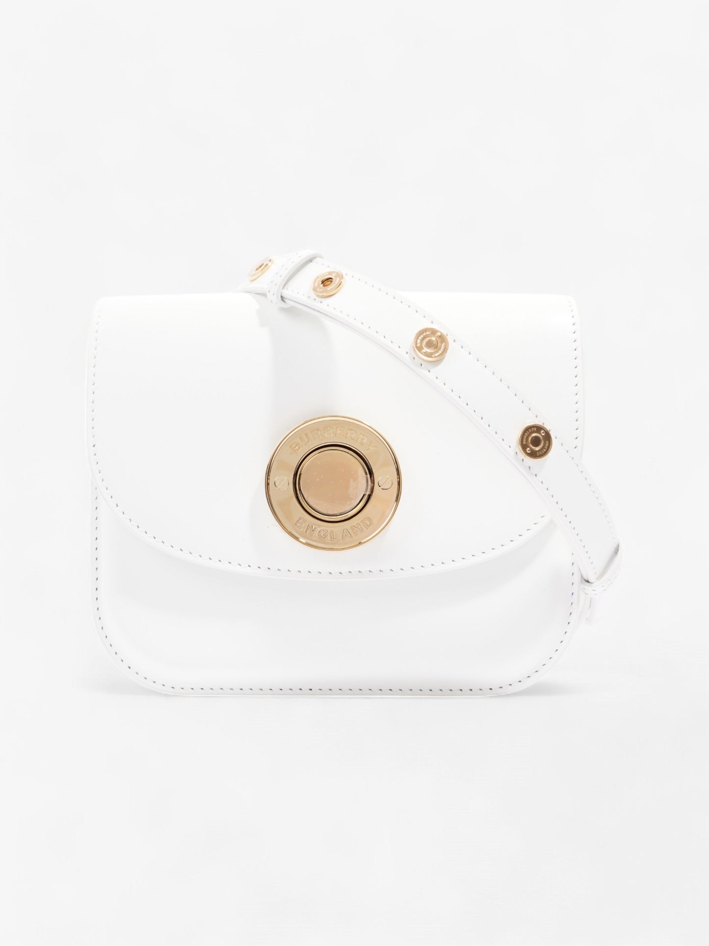 Burberry Elizabeth Bag White Calfskin Leather Small