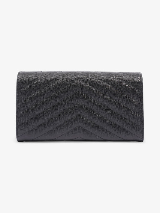 Saint Laurent Cassandre Flap Wallet Black Calfskin Leather