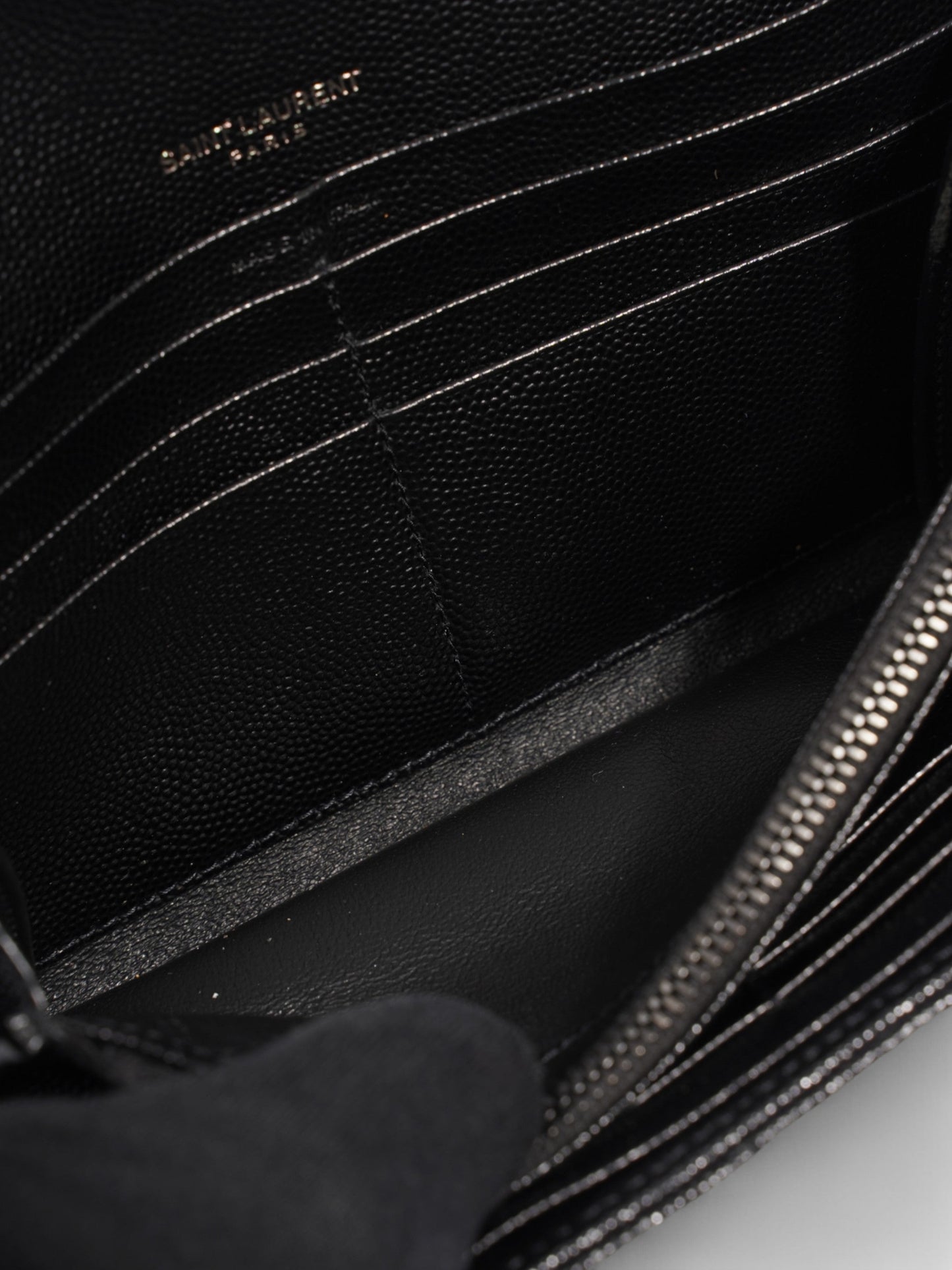 Saint Laurent Cassandre Flap Wallet Black Calfskin Leather