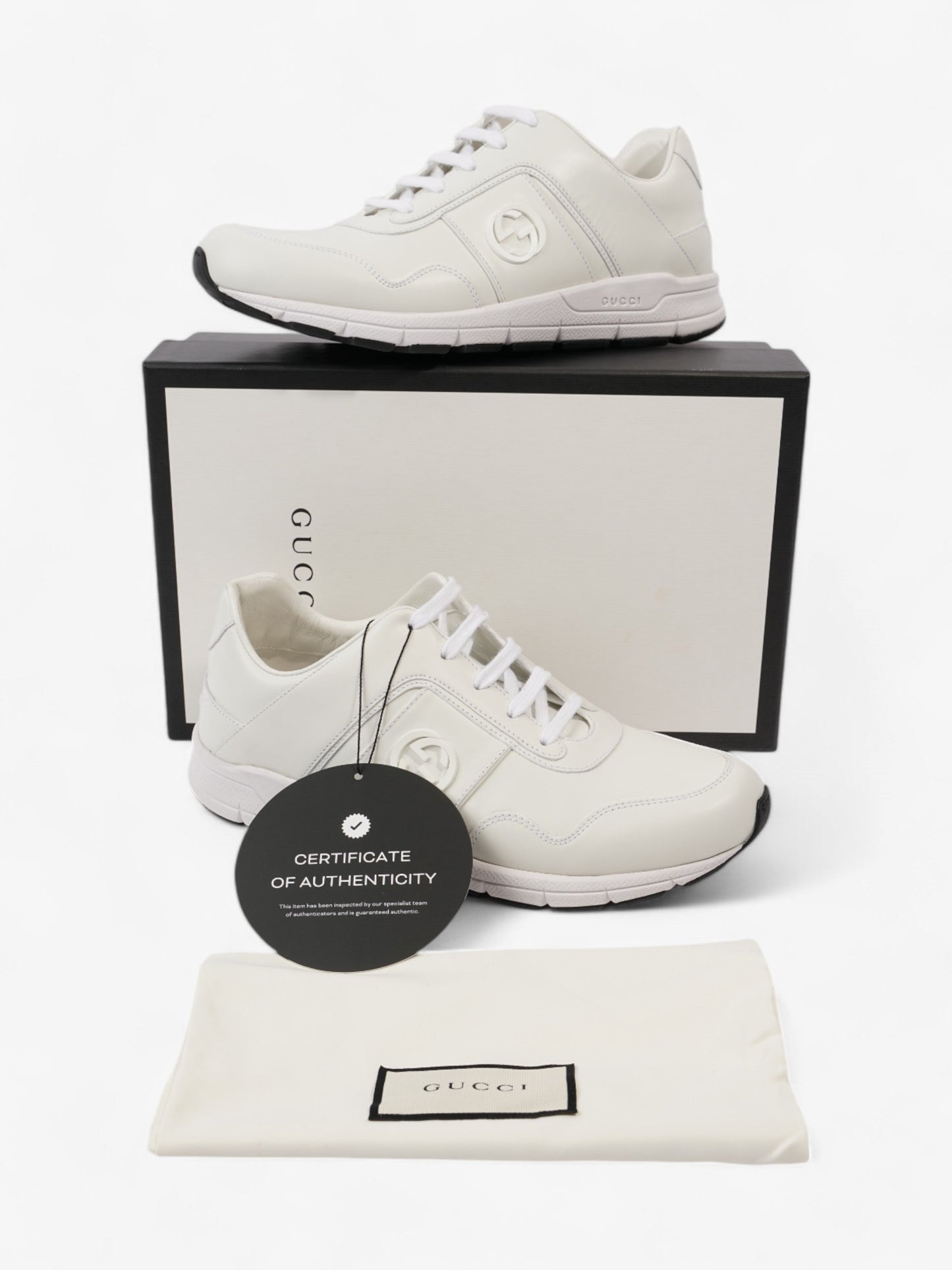 Gucci GG Low-top Sneakers White  Leather EU 39.5 UK 6.5