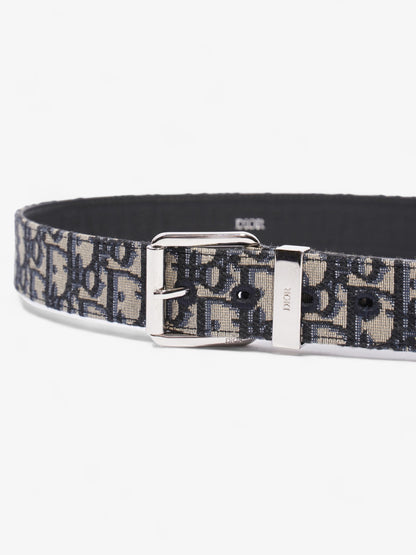 Christian Dior Oblique Belt Beige / Navy Canvas 90cm 36"