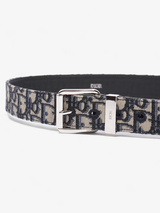 Christian Dior Oblique Belt Beige / Navy Canvas 90cm 36"