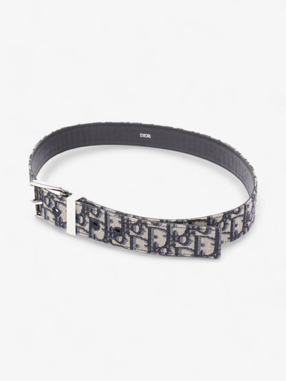 Christian Dior Oblique Belt Beige / Navy Canvas 90cm 36"